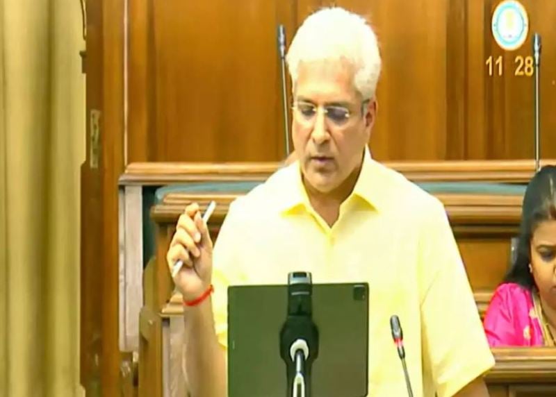 Kailash Gahlot presenting Delhi