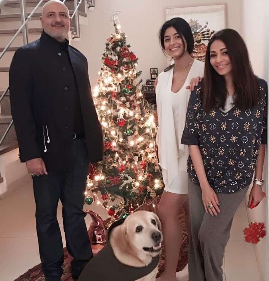 Kalyani Saha Chawla (right) with her family and pet dog