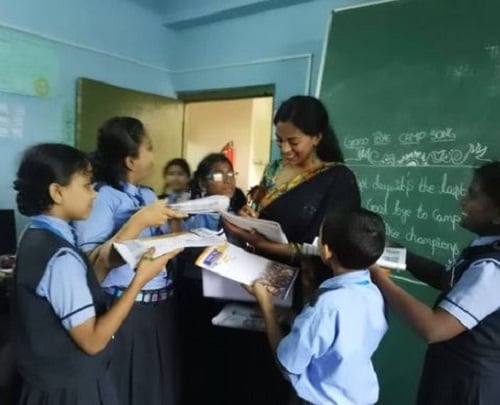 Kamakshi Bhaskarla with the NGO children