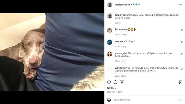 Kamal with his dog Luna