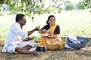 Kamlesh Sawant as Baliram in a still from the Marathi film Faas (2022)