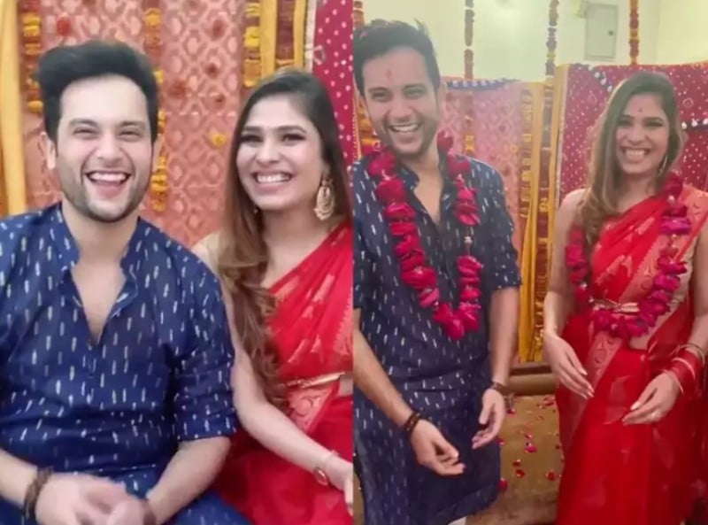 Kanan Sharma with her fiance Abhishek Sharma