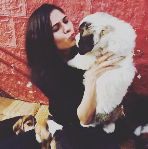 Kanan Sharma with her pet dogs