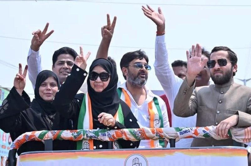 Kaneez Fatima after winning the 2023 Karnataka Assembly elections from Gulbarga Uttar Assembly constituency