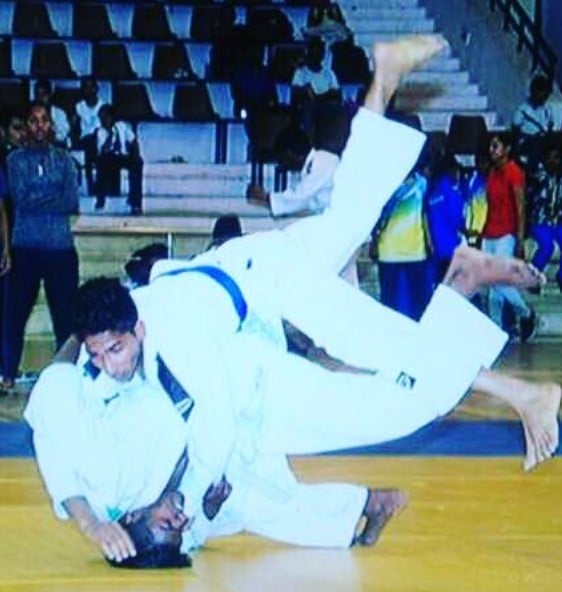 Kapil Parmar during a judo championship in 2017