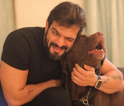 Karan Patel with his pet dog