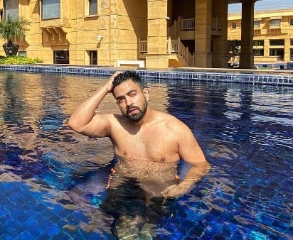Karan Sehgal while enjoying swimming