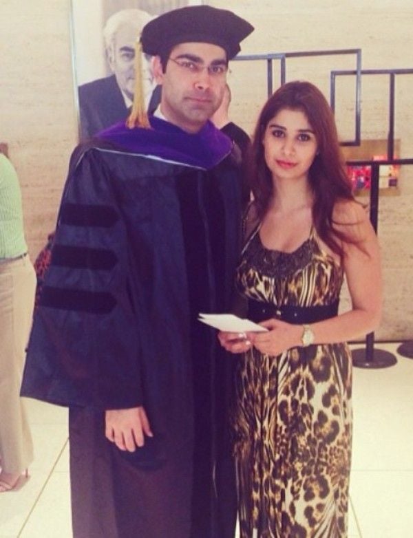Karan Sidhu and Rabia Sidhu on Karans graduation day in 2014