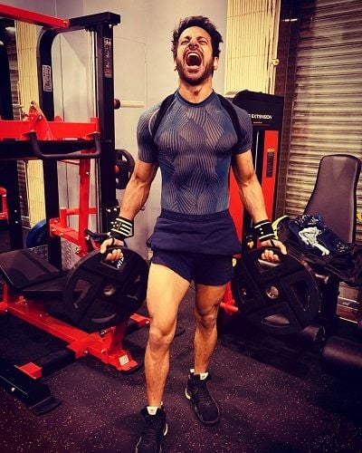 Karan Veer Mehra in the gym