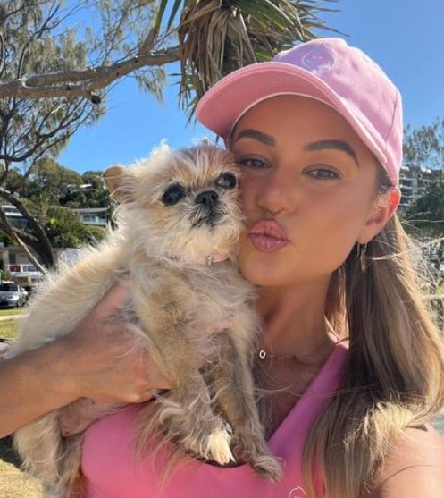 Karina Irby with her pet dog