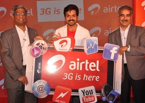 Karthi during an event of Airtel