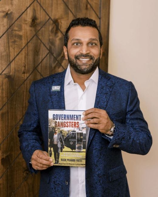 Kash Patel with his book Government Gangsters