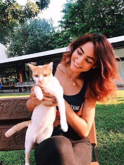 Kat Kristian with a cat
