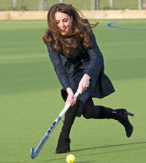 Kate Middleton playing hockey