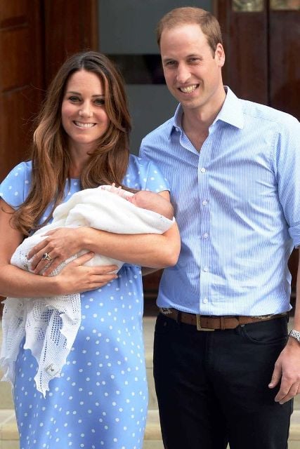 Kate Middleton with her first child