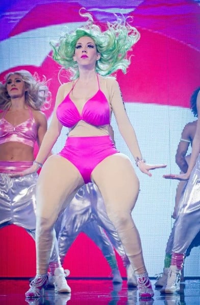 Katherine Ryan while dancing in the television reality show Let