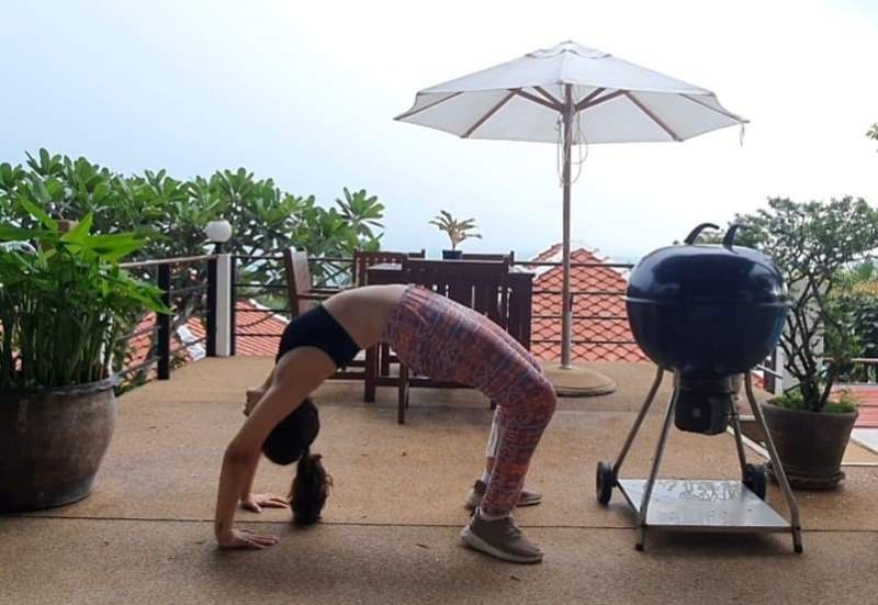 Kathryn Davison doing her exercise