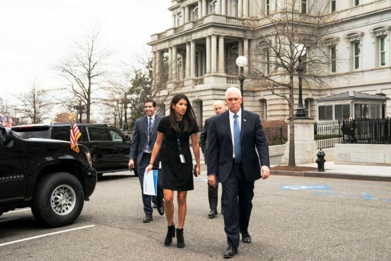 Katie Miller and Mike Pence