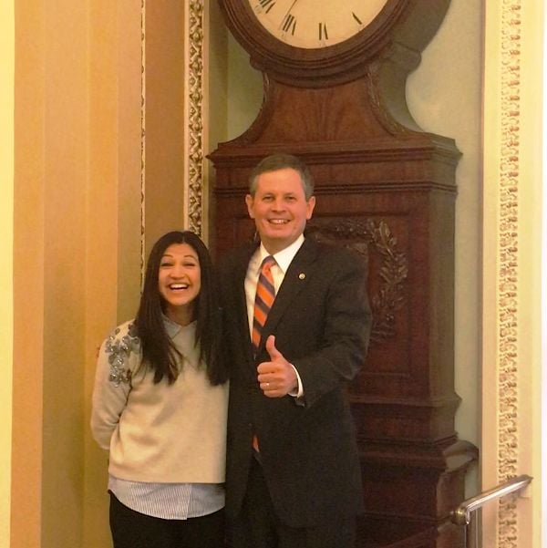Katie Miller and Steve Daines