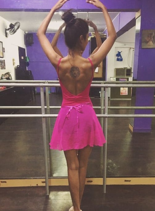 Keerthi Pandian while practicing ballet dance