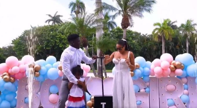Keeta and Tyreek Hill at the gender reveal party