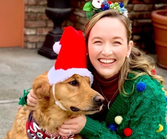 Kelley Jakle with her pet dog