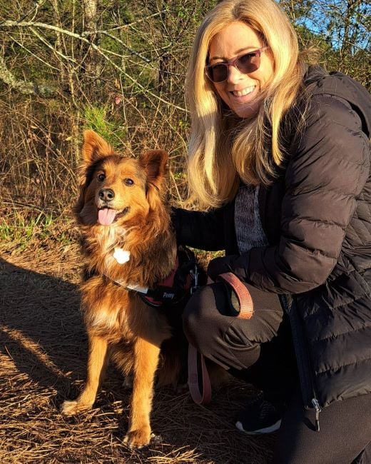 Kelly Cass with her dog Penny