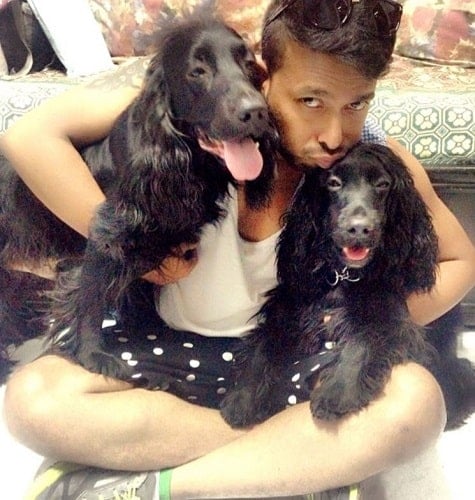 Ken Ferns with his pet dogs