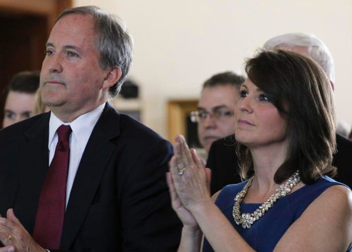 Ken Paxton with his wife, Angela Allen