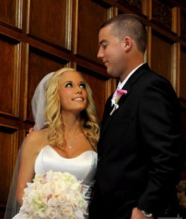Kendra Wilkinson with her brother on her wedding day