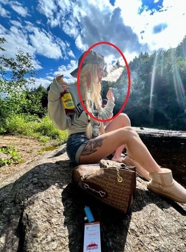 Kenzie Reeves smoking