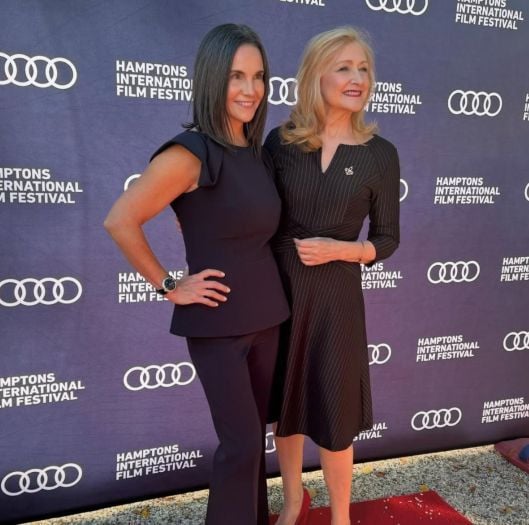 Kerianne Flynn with actress Patricia Clarkson at a film festival for the film Lilly