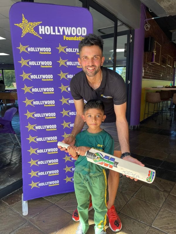 Keshav Maharaj during a charity program of Hollywood Foundation