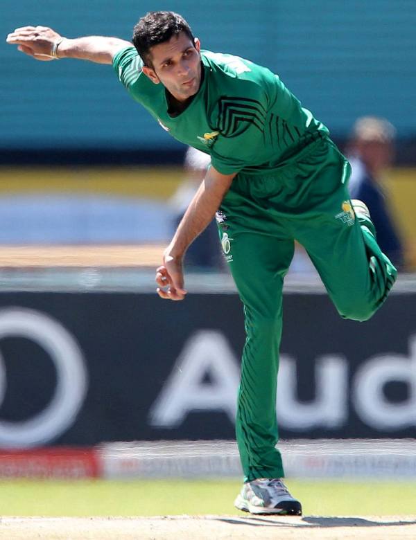 Keshav Maharaj playing in a domestic match