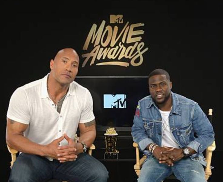Kevin Hart (right) as a host of 