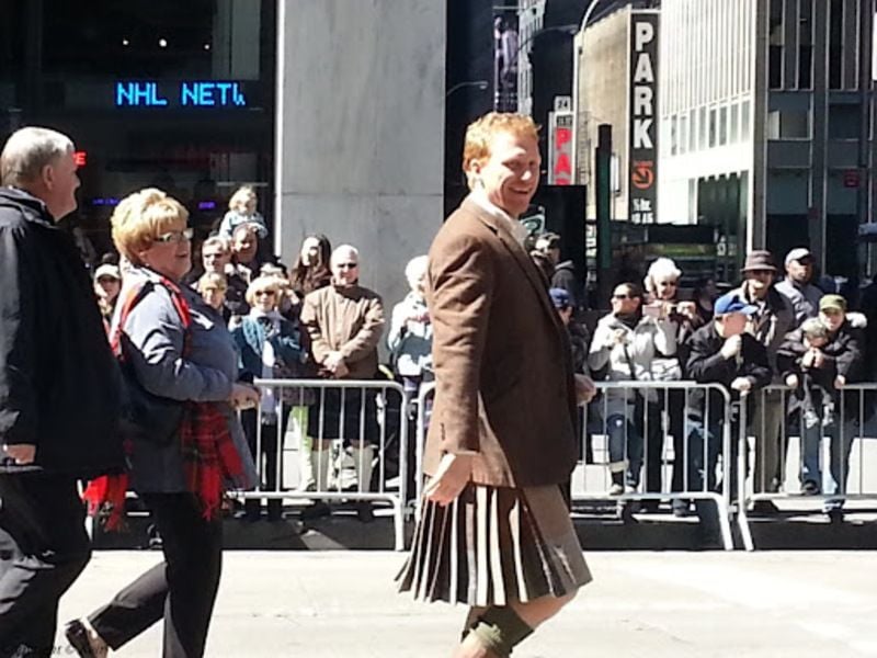 Kevin McKidd (extreme right) as the Grand Marshal of the 15th annual Tartan Day Parade in New York City in 2013