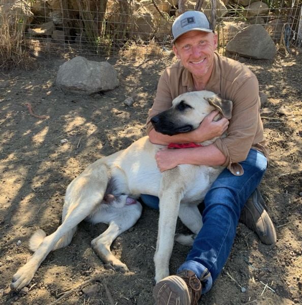 Kevin McKidd with his pet dog Poncho