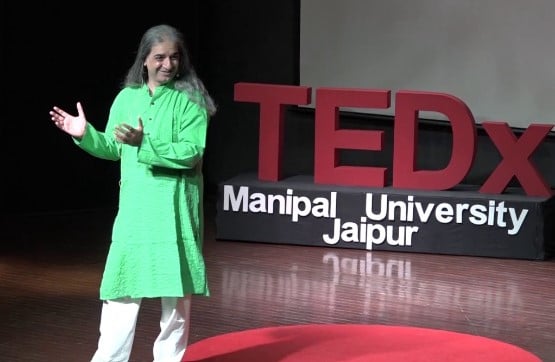 Khurshed Batliwala while delivering a lecture at TEDx