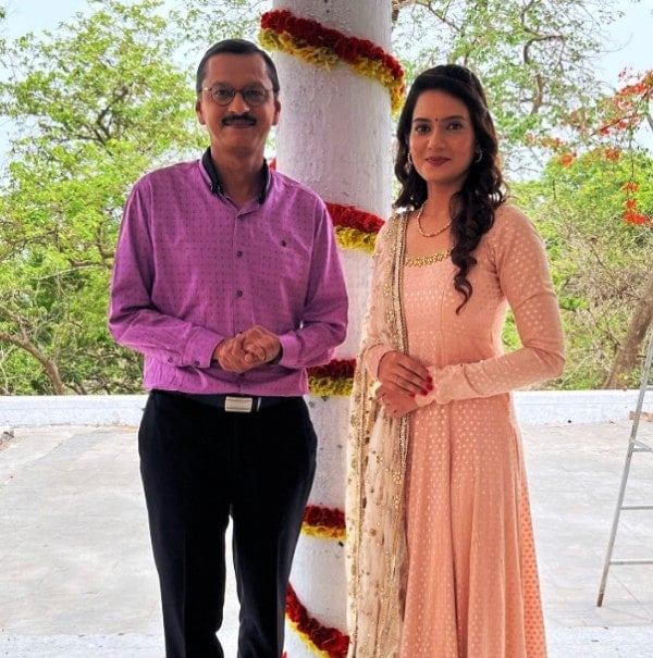 Khushbu Patel with Popat Lal, on the sets of Tarak Mehta Ka Ooltah Chashmah