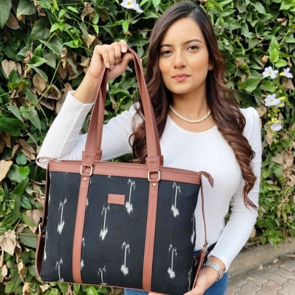 Khushbu Patel modelling for Zoukonline hand made bags