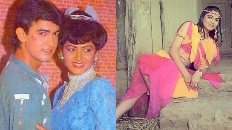 Khushbu Sundar with Aamir Khan in the movie Deewana Mujh Sa Nahin
