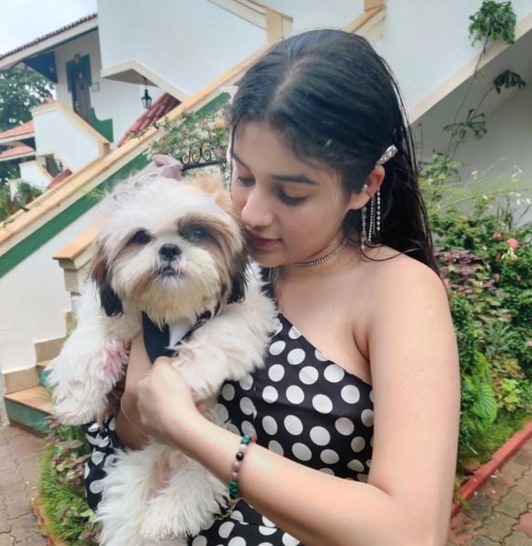 Khushi Bhardwaj with her pet dog Coco