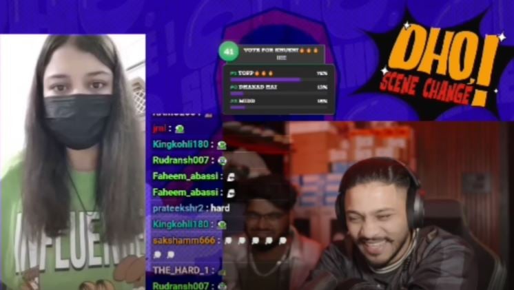 Khushi Saini during an episode of Oho Scene Change