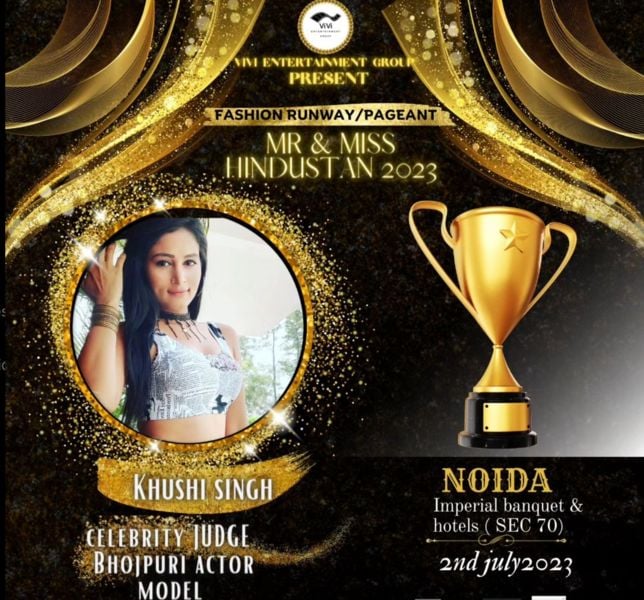 Khushi Singh as a judge for the fashion runway show and pageant titled 