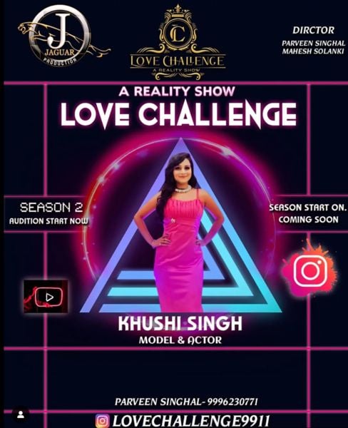 Khushi Singh as a participant in season 2 of the reality show titled 