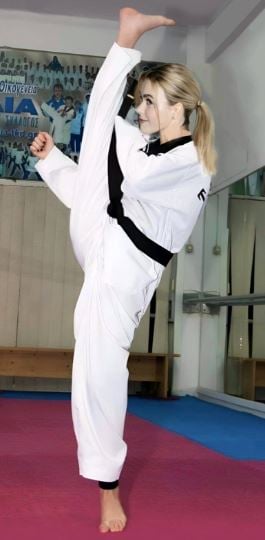 Kiernan Shipka during a martial arts class