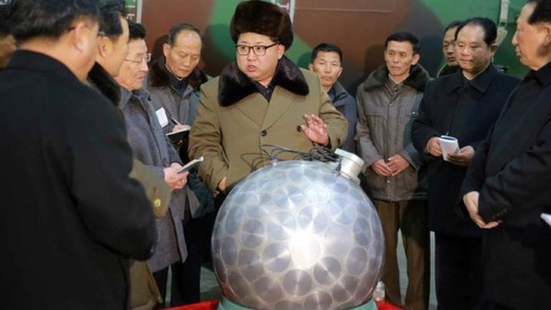 Kim Jong-un discussing about the miniaturised hydrogen bomb