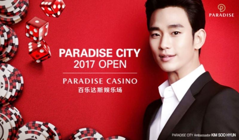 Kim Soo-hyun as the Ambassador of Paradise City and Paradise Casino