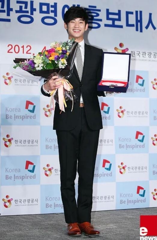 Kim Soo-hyun at an event where he was appointed as an Honorary Ambassador for the Korea Tourism Organization (KTO)