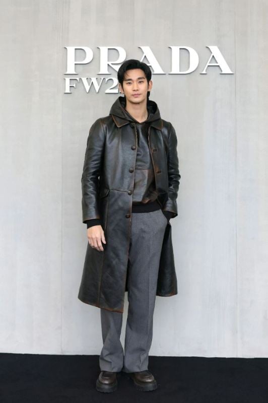 Kim Soo-hyun at the 2025 Milan Fashion Week